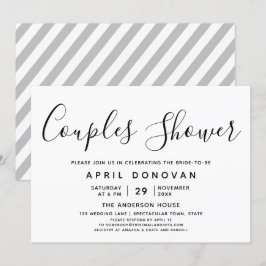 Elegante Typografie Koppels Douche Uitnodiging