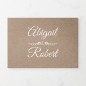 Elegante typografie kraftpapier rustieke bruiloft drieluik uitnodiging (Cover)