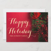 Elegante Typografie l Rood Vakantie Kerst Kaart (Voorkant)