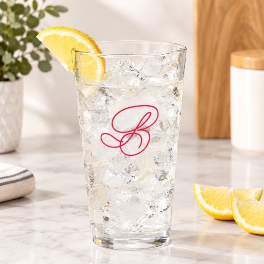 Elegante typografie logo met monogram initiaal glas