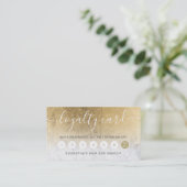 elegante typografie marmer chic gold foil ombre klantenkaartje (Staand voorkant)