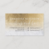 elegante typografie marmer chic gold foil ombre klantenkaartje (Achterkant)