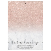 elegante typografie marmer roos goud glitter ombre klembord (Achterkant)