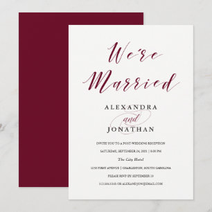 Elegante typografie   Marsala-huwelijksceremonie Kaart