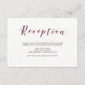 Elegante Typografie | Marsala Huwelijksreceptie Informatiekaartje (Voorkant)