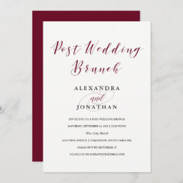 Elegante Typografie | Marsala Post Bruiloft Brunch Kaart