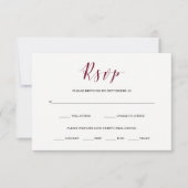 Elegante Typografie | Marsala RSVP met maaltijdkeu (Voorkant)
