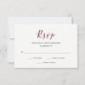Elegante Typografie | Marsala Wedding RSVP Kaartje (Voorkant)