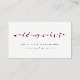 Elegante Typografie Marsala Wedding Website Invoeg Informatiekaartje