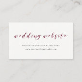 Elegante Typografie Marsala Wedding Website Invoeg Informatiekaartje (Voorkant)