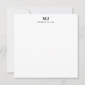 Elegante typografie met monogram notitiekaartje (Voorkant)