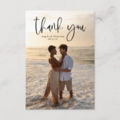 Elegante Typografie Minimale Foto Bruiloft Bedankkaart (Voorkant)