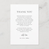 Elegante Typografie Minimale Foto Bruiloft Bedankkaart (Achterkant)