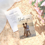 Elegante Typografie Minimale Foto Bruiloft Bedankkaart<br><div class="desc">Een elegante foto dank u kaart om onze Happily Ever After Party Photo Wedding collectie te passen. Dit ontwerp is voorzien van uw foto en "dank u" in elegante typografie! De achterkant van de kaart is voorzien van een op maat gemaakte oprechte bedankboodschap om je dankbaarheid uit te drukken aan...</div>