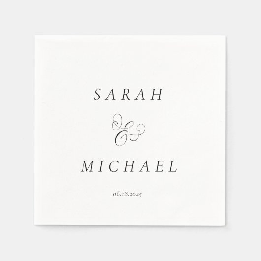 Elegante Typografie Moderne bruiloft servet (Voorkant)