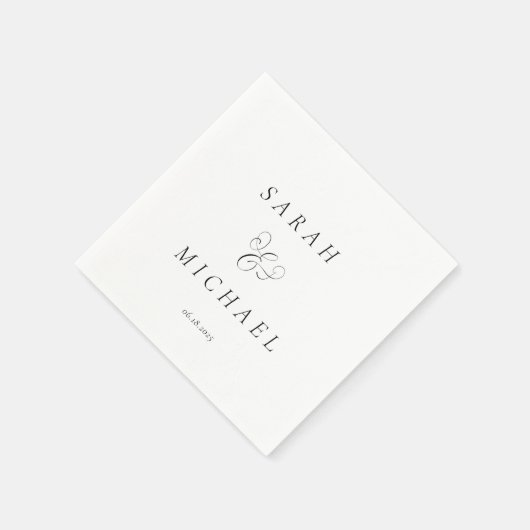 Elegante Typografie Moderne bruiloft servet (Hoek)