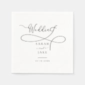 Elegante Typografie: Moderne bruiloft servetten (Voorkant)