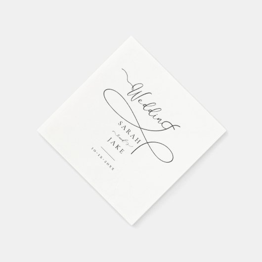 Elegante Typografie: Moderne bruiloft servetten (Hoek)