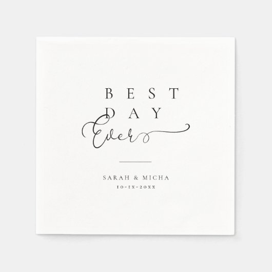 Elegante Typografie: Moderne bruiloft servetten (Voorkant)