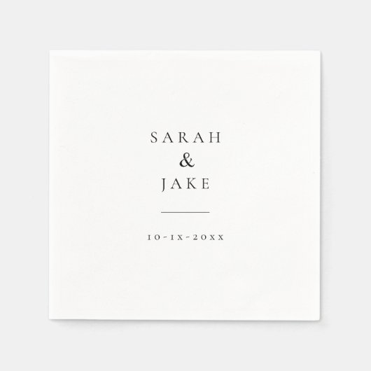 Elegante Typografie: Moderne chique bruiloft CLASS Servet (Voorkant)