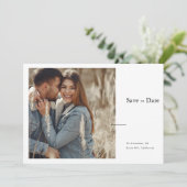 Elegante typografie Moderne minimalistische foto Save The Date (Staand voorkant)