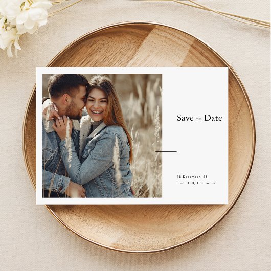 Elegante typografie Moderne minimalistische foto Save The Date