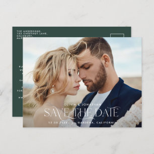 Elegante typografie moderne unieke groene foto briefkaart