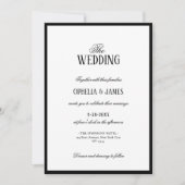 Elegante Typografie Moderne Zwart-wit bruiloft Kaart (Voorkant)