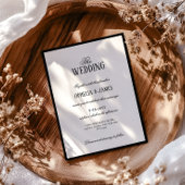 Elegante Typografie Moderne Zwart-wit bruiloft Kaart