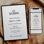 Elegante Typografie Moderne Zwart-wit bruiloft Kaart