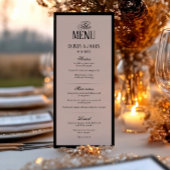 Elegante typografie Moderne zwart-wit bruiloft Menu