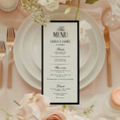 Elegante typografie Moderne zwart-wit bruiloft Menu