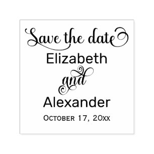 Elegante typografie monogram om datum op te slaan  zelfinktende stempel