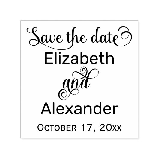 Elegante typografie monogram om de datum te beware zelfinktende stempel (Design)