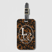 Elegante typografie Monogram Schildpad Bagagelabel (Voorkant (verticaal))