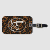 Elegante typografie Monogram Schildpad Bagagelabel (Voorkant (horizontaal))