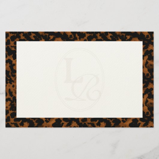 Elegante typografie Monogram Schildpad Briefpapier (Voorkant)