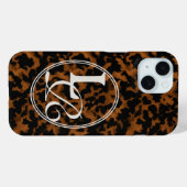 Elegante typografie Monogram Schildpad Case-Mate iPhone Case (Achterkant (horizontaal))