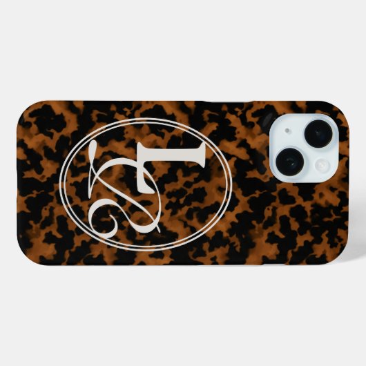 Elegante typografie Monogram Schildpad Case-Mate iPhone Case (Achterkant (horizontaal))