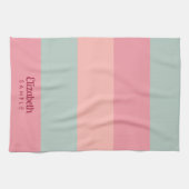 Elegante Typografie Naam Beste Gestreepte Sjabloon Theedoek (Horizontaal)