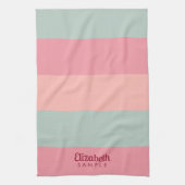 Elegante Typografie Naam Beste Gestreepte Sjabloon Theedoek (Verticaal)
