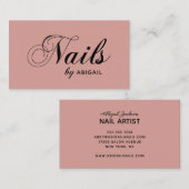 Elegante typografie nagels op naam Website Roos Go Visitekaartje (Voorkant / Achterkant)