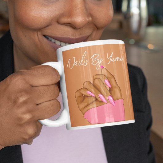 Elegante Typografie Nail Salon Branded Vrouwelijk Koffiemok