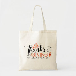 Elegante Typografie Ontwerp gelukkig Thanksgiving Tote Bag
