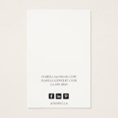 Elegante Typografie Oorbel Sieraden Display Kaart (Achterkant)