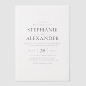 Elegante typografie overlay bruiloft vellum uitnodigingen (Voorkant)