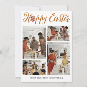 Elegante Typografie Pasen Familie fotocollage Feestdagenkaart