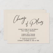 Elegante typografie Planwijziging Roomkleurige kaa Kaart (Voorkant / Achterkant)
