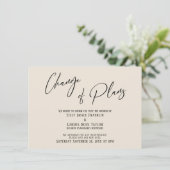 Elegante typografie Planwijziging Roomkleurige kaa Kaart (Staand voorkant)