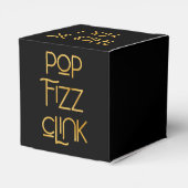 Elegante Typografie Pop Fizz Clink Verjaardag Bedankdoosjes (Achterkant)